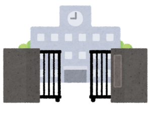 学校、校門、中学校、小学校、高等学校